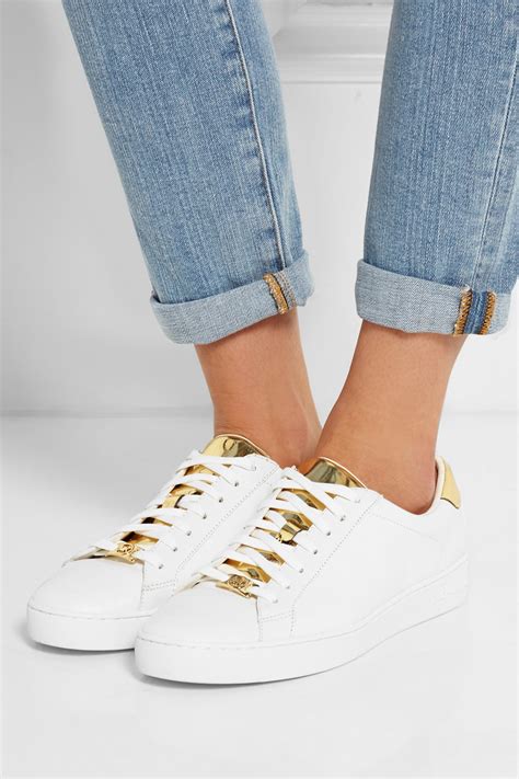 michael kors gray sneakers|michael kors white leather sneakers.